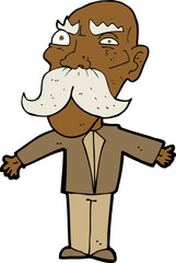 cartoon angry old man