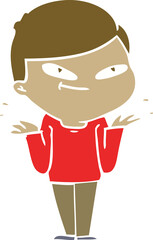 flat color style cartoon boy