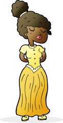 cartoon pretty victorian woman