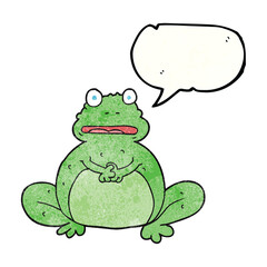 speech bubble textured cartoon frog