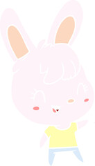 cute flat color style cartoon rabbit