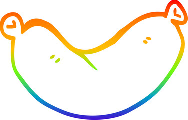 rainbow gradient line drawing cartoon sausage