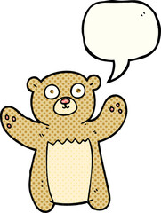 comic book speech bubble cartoon teddy bear