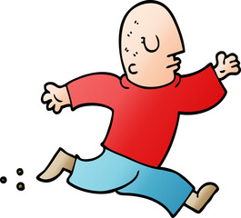 cartoon doodle man running