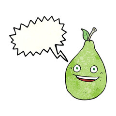 texture speech bubble cartoon pear