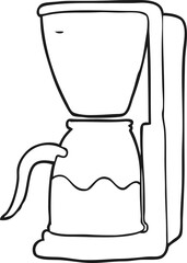 black and white cartoon coffee maker