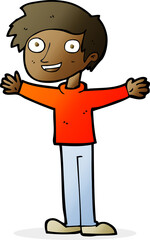 cartoon enthusiastic man