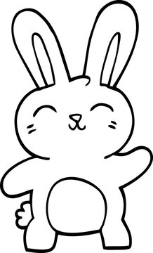 line drawing cartoon cute bunny