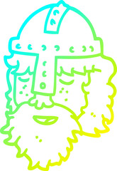 cold gradient line drawing cartoon viking face