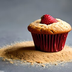 muffin with strawberry