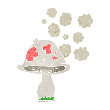 retro cartoon mushroom