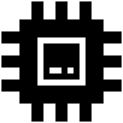 Obraz premium Computer Processor Glyph Icon