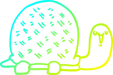 cold gradient line drawing cute cartoon turtle
