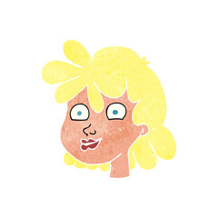 retro cartoon female face