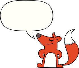 cartoon fox and speech bubble