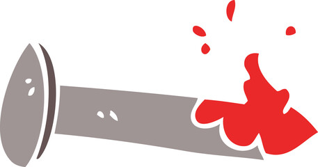 cartoon doodle bloody nail