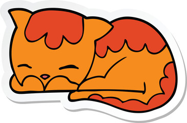 sticker of a cartoon cat sleeping