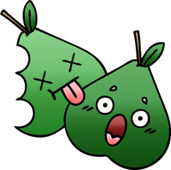 gradient shaded cartoon pears