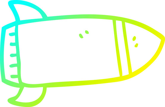 recommend clip art: cold gradient line drawing cartoon red rocket