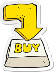 sticker of a cartoon computer key buy symbol