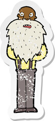 Obraz premium retro distressed sticker of a cartoon bearded old man