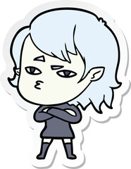 sticker of a cartoon vampire girl