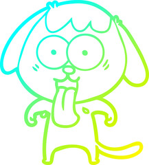cold gradient line drawing cute cartoon dog