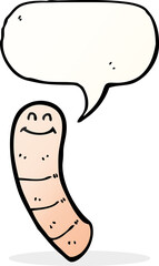 cartoon worm with speech bubble