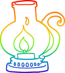 rainbow gradient line drawing cartoon lantern