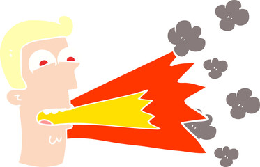 flat color illustration of a cartoon shouting man