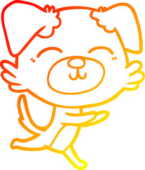 Obraz premium warm gradient line drawing cartoon dog