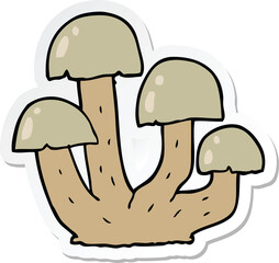 sticker of a cartoon mushroom