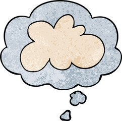 cartoon decorative cloud symbol and thought bubble in grunge texture pattern style