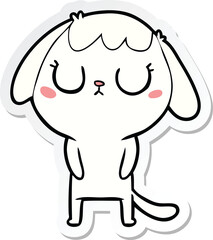 sticker of a cute cartoon dog