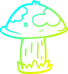 cold gradient line drawing cartoon wild mushroom