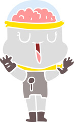 happy flat color style cartoon robot