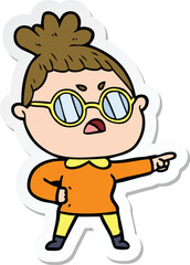 sticker of a cartoon annoyed woman