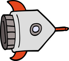cartoon doodle spaceship