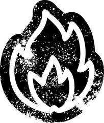 simple flame distressed icon