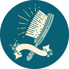 icon of tattoo style hairbrush