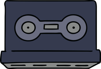 cartoon doodle of a retro cassette tape