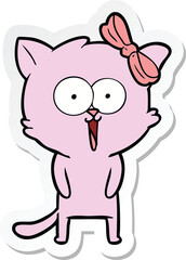 sticker of a cartoon cat