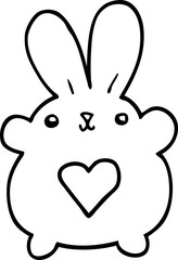 cute cartoon rabbit with love heart