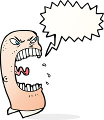 cartoon furious man shouting with speech bubble