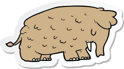 sticker of a cartoon mammoth