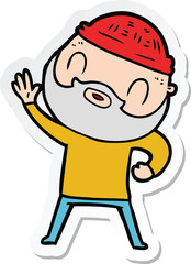 Obraz na płótnie Canvas sticker of a cartoon bearded man
