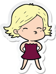 sticker of a cartoon woman