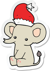 sticker of a cute christmas elephant