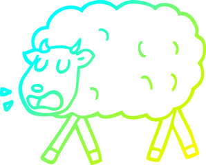 cold gradient line drawing cartoon sheep