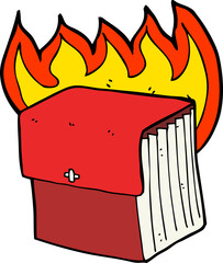 cartoon burning business files
